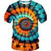 Летняя модная мужская футболка с 3D-цифровой печатью Color Vortex, повседневная свободная футболка с круглым вырезом и коротким рукавом, мужская