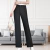 Women's High Waist Wide Leg Pants with Elastic Waist - Black, Loose Fit, Perfect for Spring and Summer