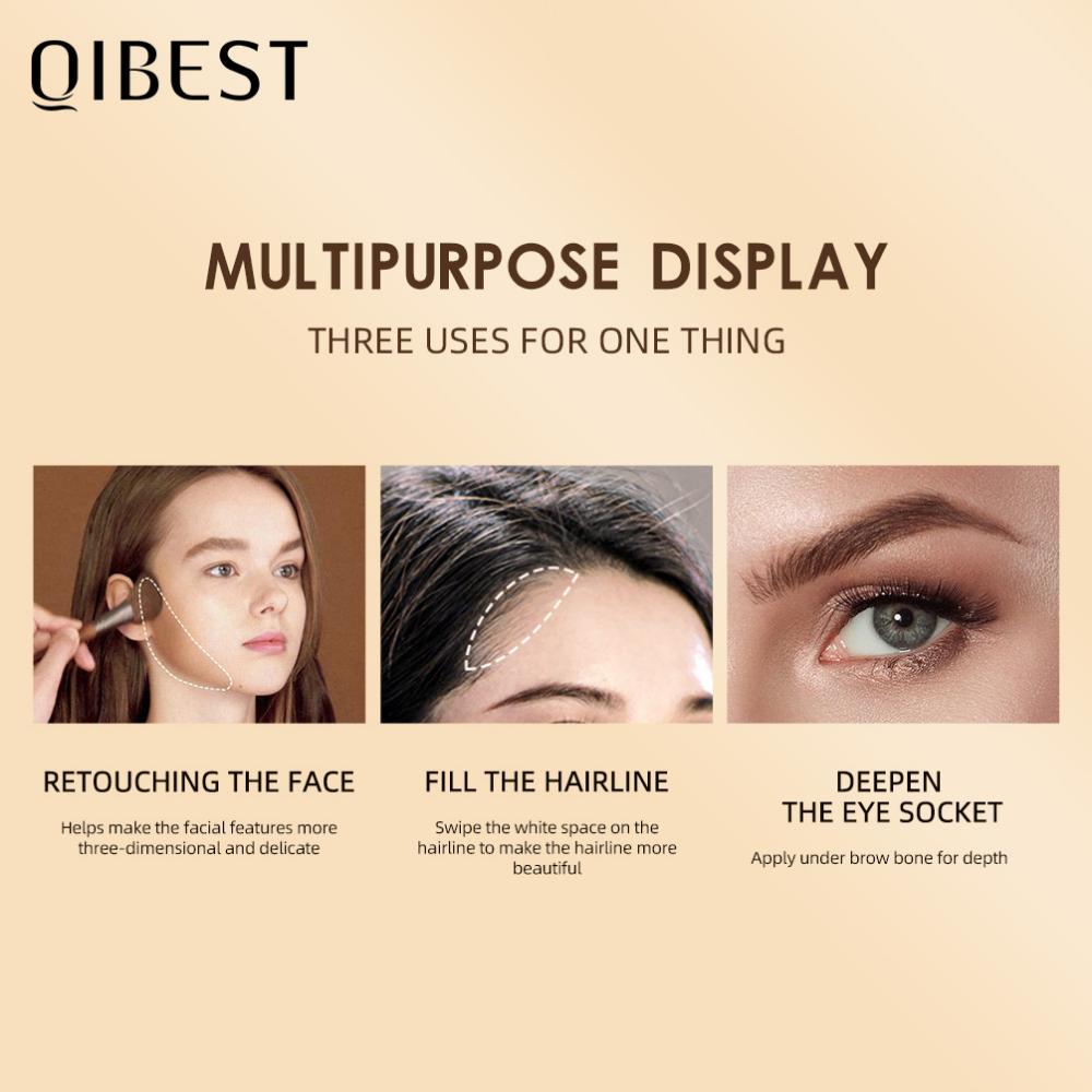 QIBEST бронзатор для макияжа лица, крем-румяна, оттенок, контурный макияж, косметический хайлайтер, бронзатор, ручка, женский осветитель для лица, 7,2 г