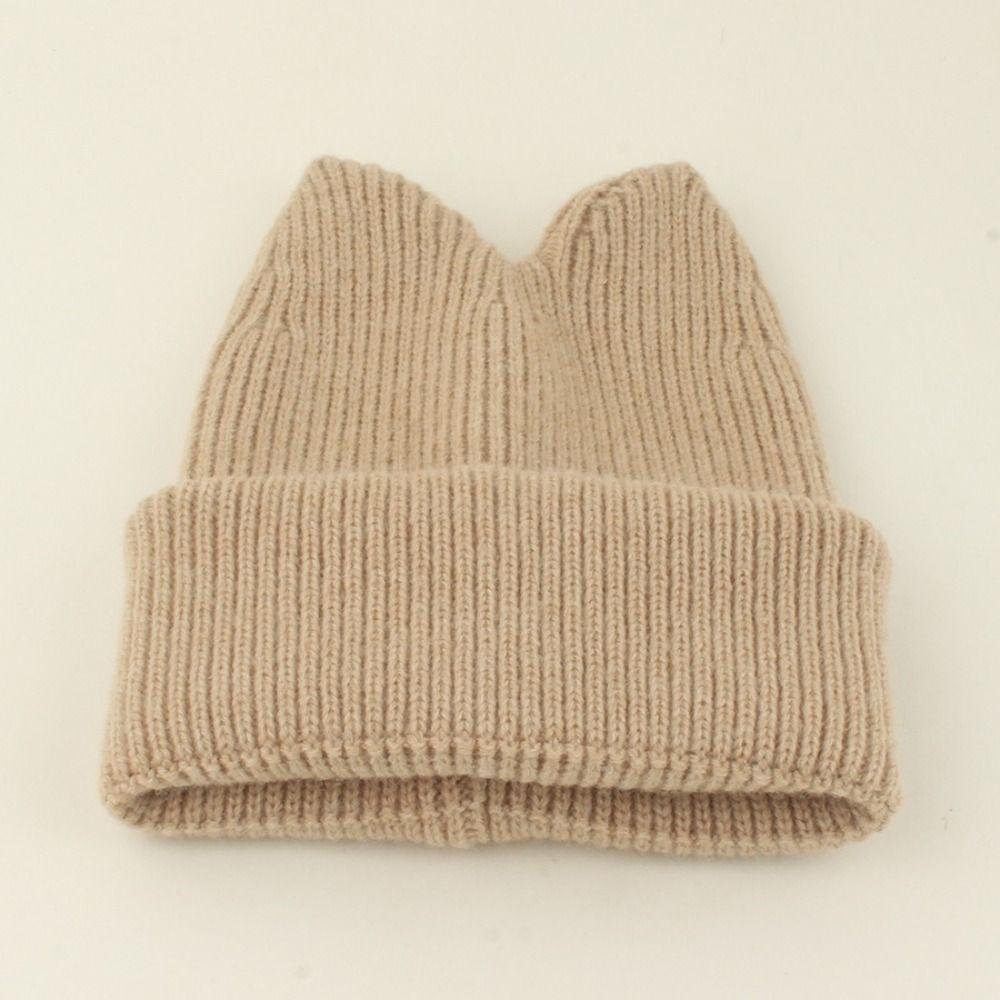 Soft Wool Ears Protection Hat Crochet Balaclava Hat Cartoon Ears Beanie Hat Face Cover