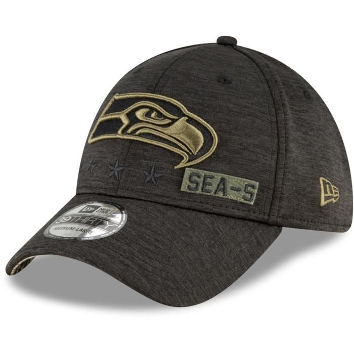 Casquette New Era 39Thirty - Seattle Seahawks - Salute To Service 2020 - Broderies Et Impression Camouflage