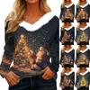 Long Sleeve Shirts For Women Cute Tops Christmas Prints Tees Blouses Casual Plus Size Basic Tops Pullover