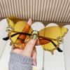 New Butterfly Shape Diamond Rimless Sunglasses Fashionable Internet Celebrity Sunglasses for Women High-end Sunglasses