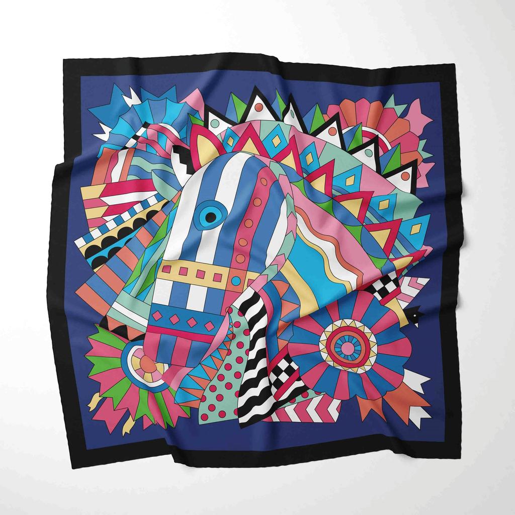 Роскошный дизайн 70*70 см шелковый квадратный платок с принтом лошади женский мягкий атласный ободок для волос шейный платок хиджаб повязка на голову фуляр подарок