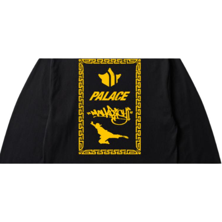 Palace Черный топ унисекс с длинными рукавами X Maharishi Shaolin Tag P28MHES003