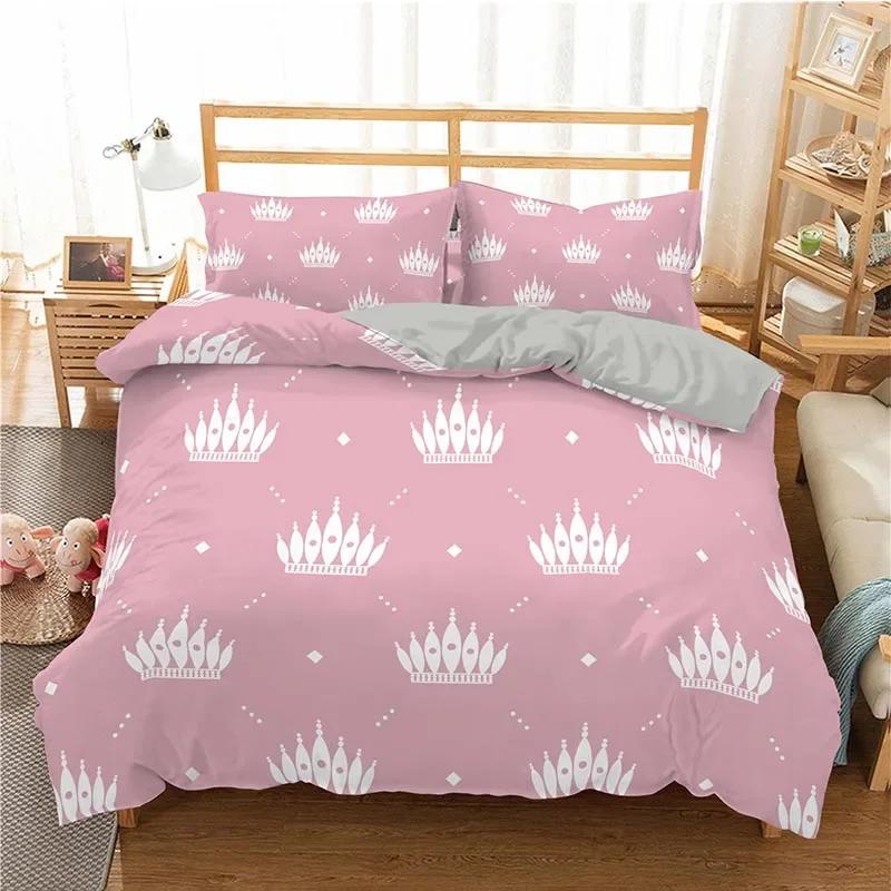 3D Printed Couple Bedding Set I Love You Crown Duvet Cover Double Twin Full Queen King Adult Kids Bedclothes Quilt Cover