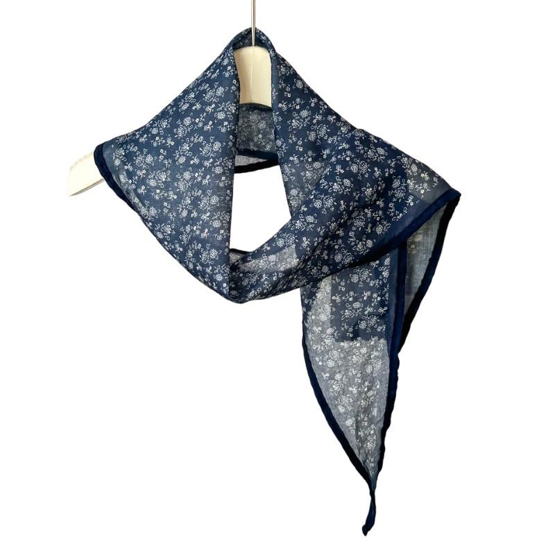 Silk Scarf New Fashion Versatile Headscarf Headband Hair Tie Hair Neck Protection Literary Scarf Scarf Rhombus Silk Scarf Waist Tie