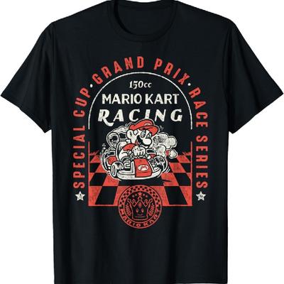 Mario Kart Mario Grand Prix Винтажная футболка-постер