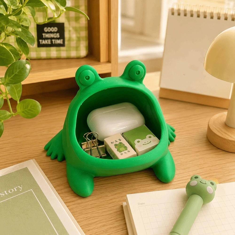 Big Mouth Frog Storage Box Ornaments Ring Holder Creative Jewelry Dish Tray Gift