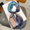 New Fashion Print Hair Ribbon Long Scarf Women Neck Tie Bag Silk Skinny Headscarves Ladies Foulard Floral Bands