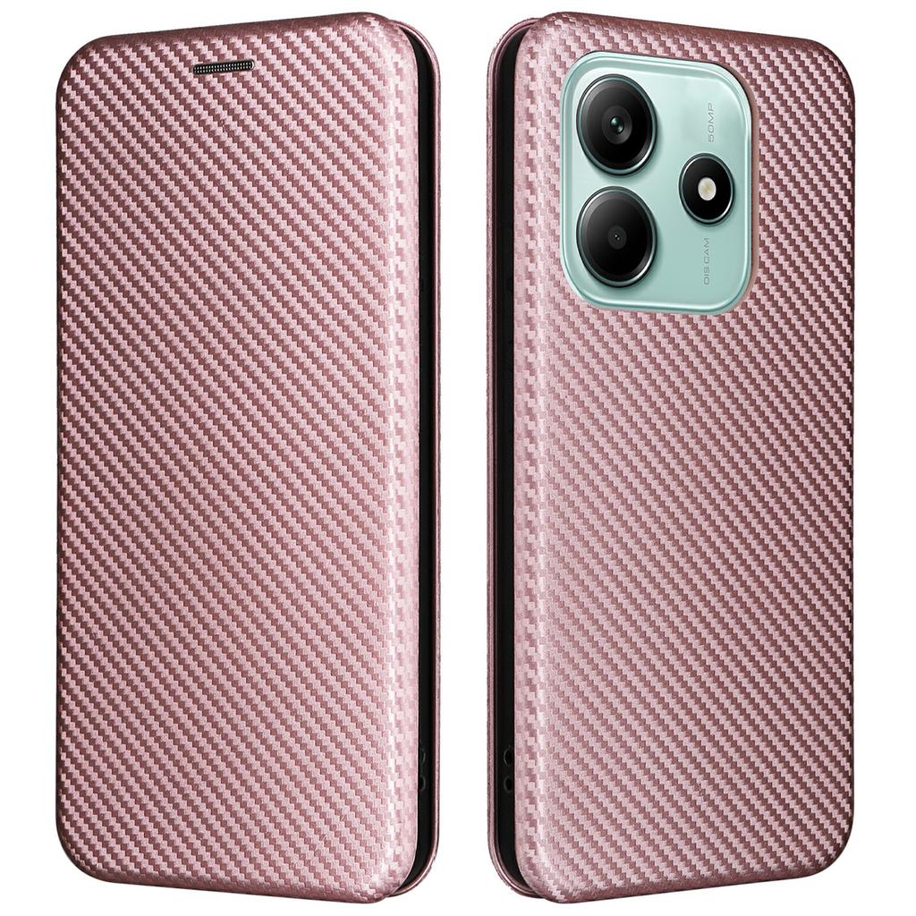 Чехол для Xiaomi Redmi Note 14 5G с текстурой углеродного волокна, противоударный, из ПУ кожи, чехол для телефона