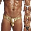 Men's Stretch Tights Hot Gold  Leather Faux Leather Sexy Briefs