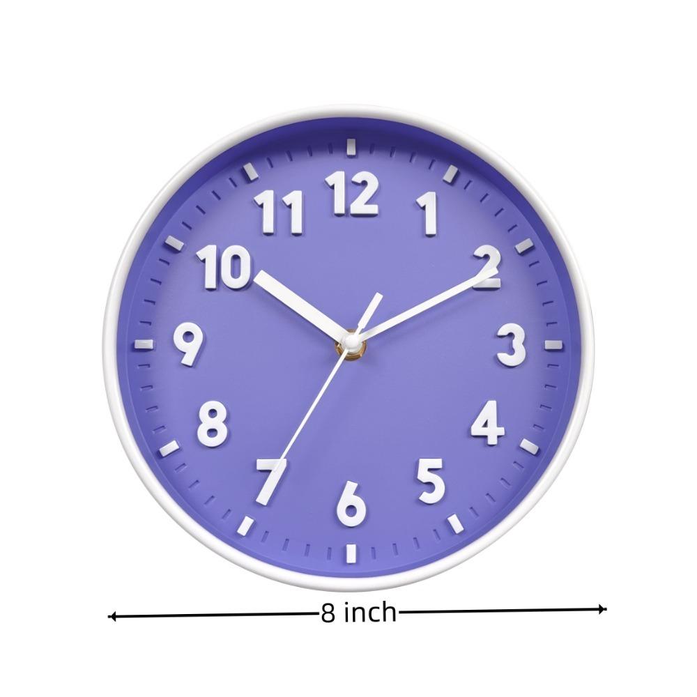 Бесшумные часы на батарейках, круглые часы 8 дюймов, офисное украшение, настенные часы с 3D-цифрами, детские