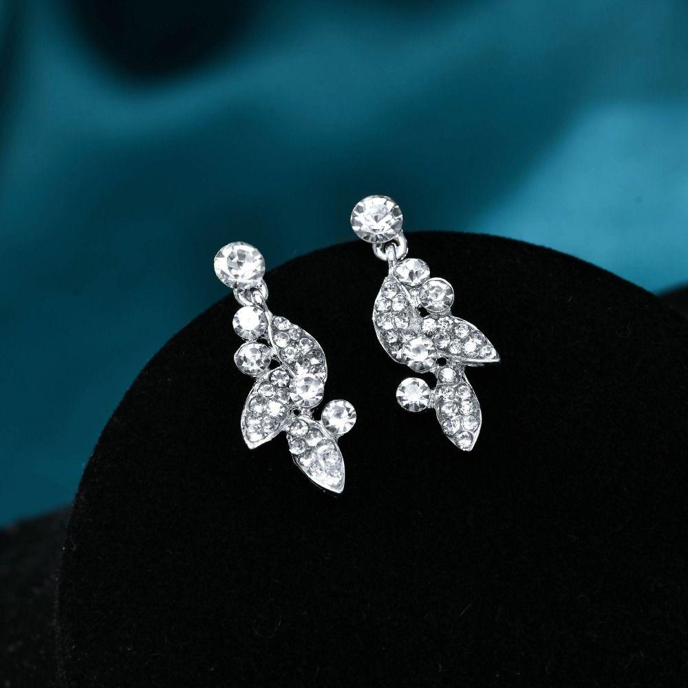 Zircon Earrings Shining Necklace Wedding Party Rhinestone Jewelry Set  Banquet