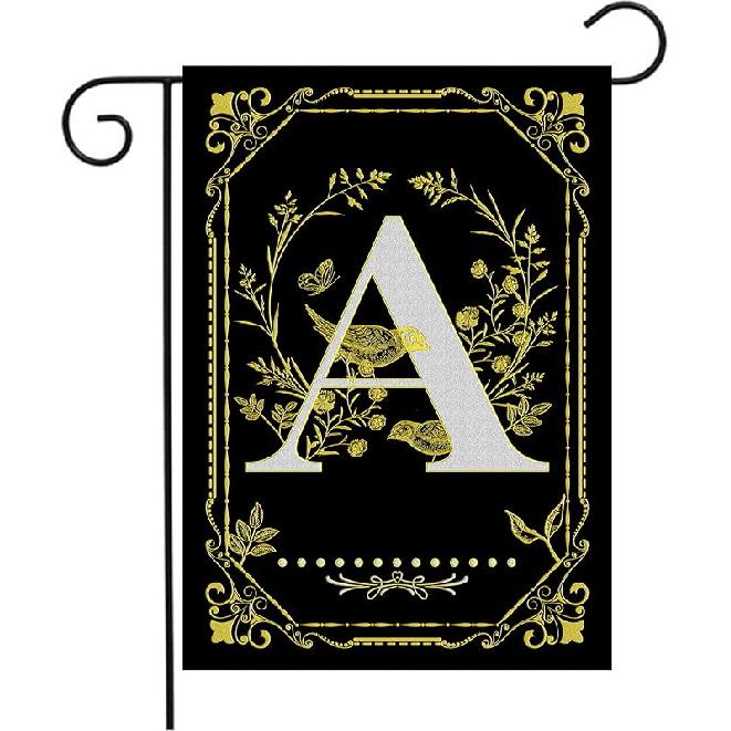 Monogram Q Garden Flag Initial Outdoor Flags Letter Q Flag for Front Yard Porch Lawn Outside Seasonal Garden Flags 12x18 Double Sided