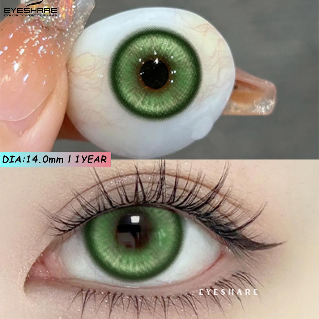 Eyeshare Абсолютно новые цветные контактные линзы для ролевых игр на Хэллоуин, синие очки с красным зрачком, розовые косметические линзы, цветные линзы для макияжа в стиле аниме, 1 пара