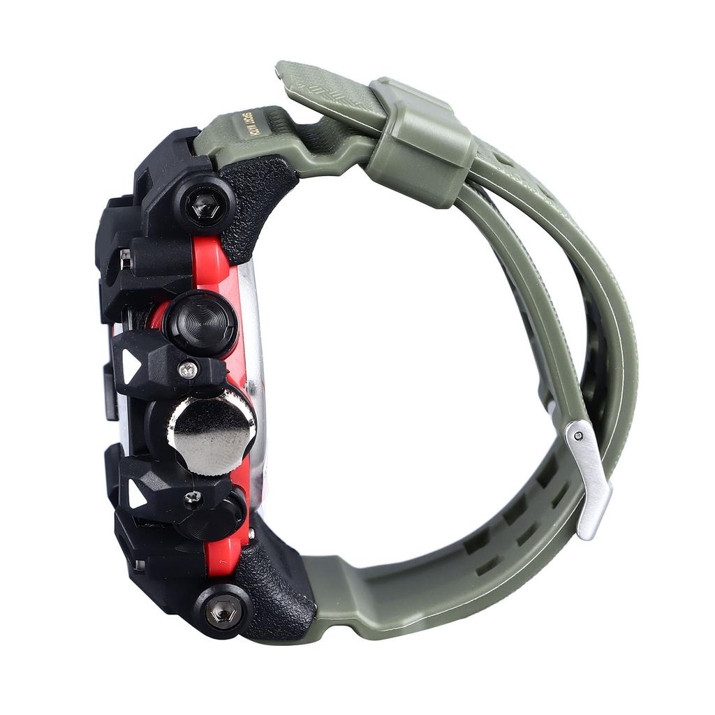 Мужские аналогово-цифровые часы-хронограф, водонепроницаемые, двойное время, светодиодная подсветка, формат 12/24 часа