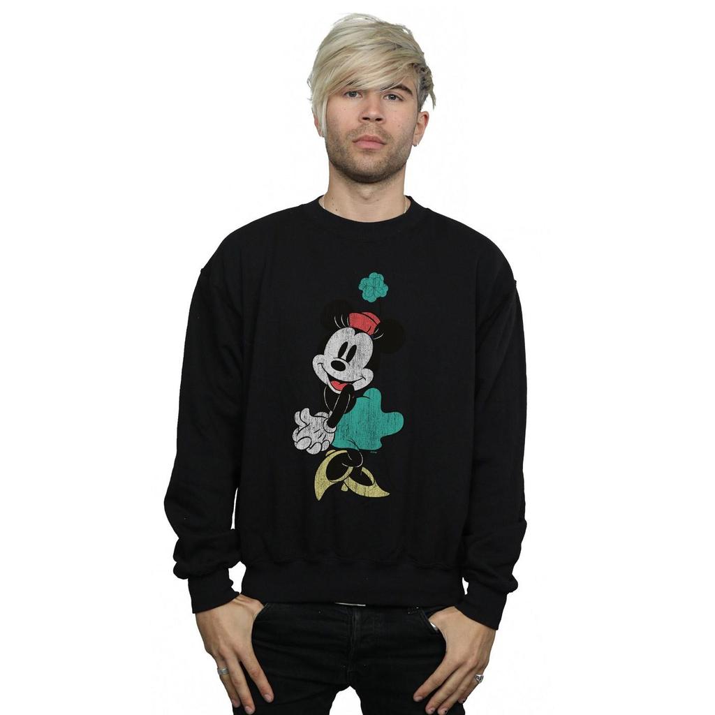 Disney Mens Minnie Mouse Shamrock Hat Sweatshirt