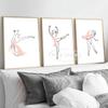 Pink Ballerina Line Abstract Poster Ballet Dancer Canvas Printing Wall Art Picture Modern Minimalist Girls Bedroom Home Decor