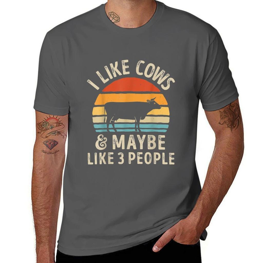 I Like Cows And Maybe Like 3 People Cow Farm Farmer Gifts Tshirt Independence Day Short Sleeve Tshirt