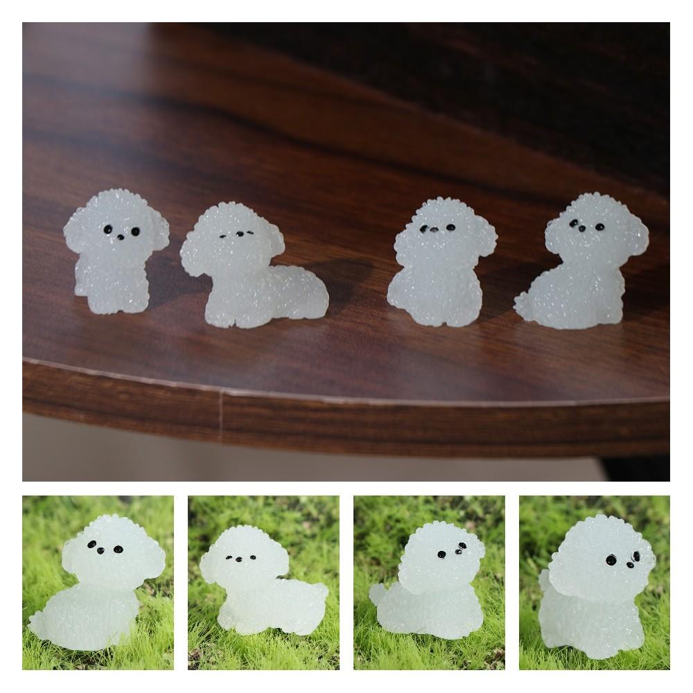 Cartoon Noctilucent Dog Figurines Handmade Micro Landscape Decoration Car Decoration