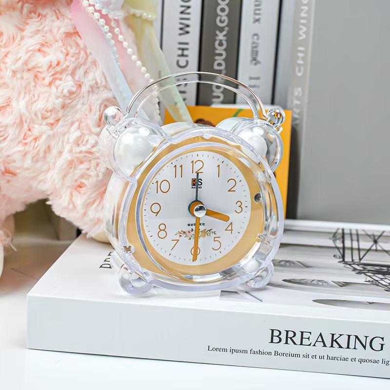 Silent Alarm Clock for Students Bedside Lazy People Getting Up In The Bedroom with Simple Night Light Cartoon Children Creative Learning Watch