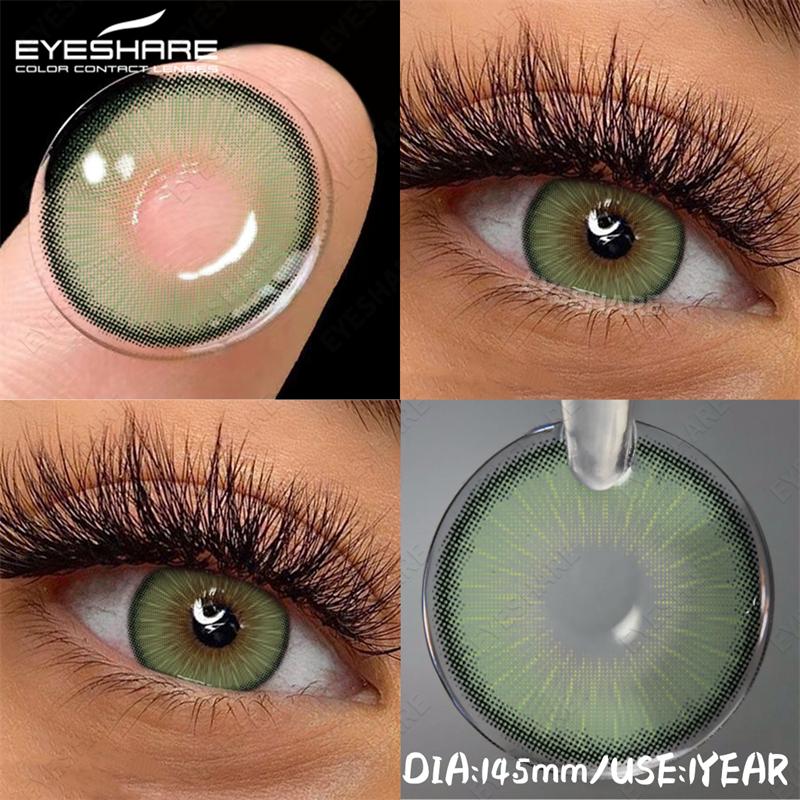 Eyeshare Color Contacts Lenses for Eyes 1Pair Blue Contact Gray Pupils Brown Eye Contacts Beauty Makeup Green Lenses Yearly