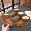 Children Short Boots Solid Color Versatile Boys Girls Warm Boots with Thick Fur 2024 New Fashion Snow Boots Soft Sole Non-slip