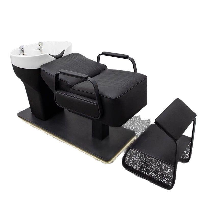 2025 Luxury Hair Salon Shampoo Bed with Deep Ceramic Basin and Massage