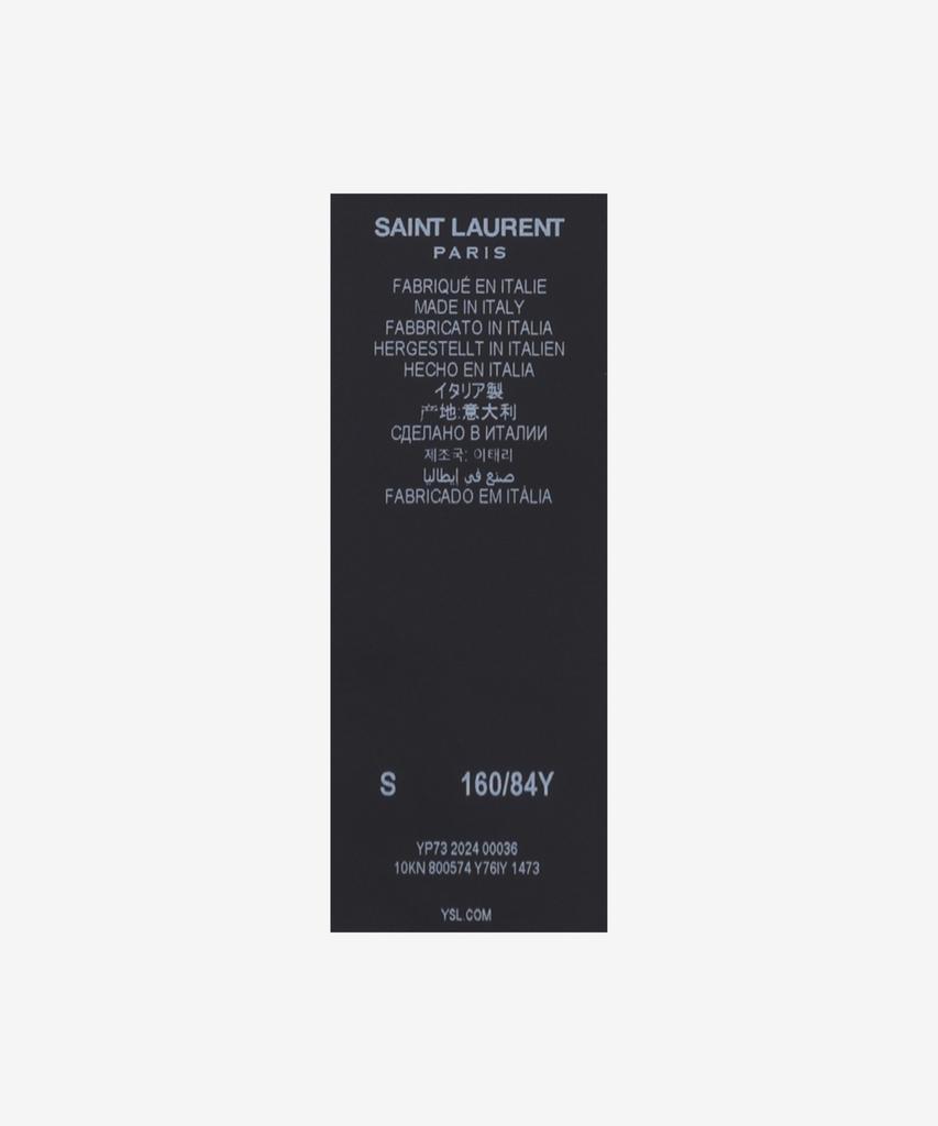 SAINT LAURENT Wool Crew Neck Short Sleeve Knit - Grey / 800574Y76Iy1473