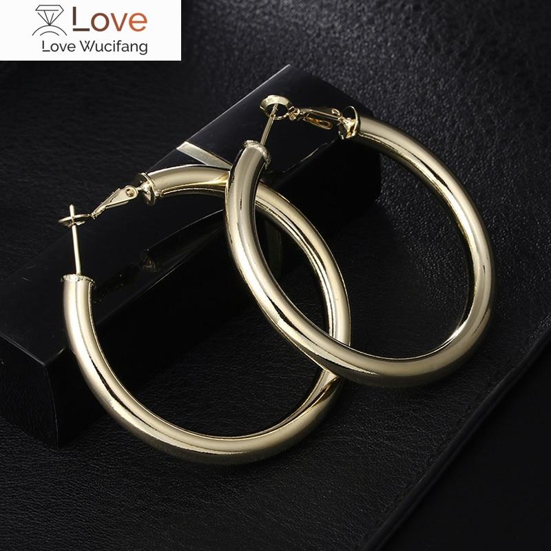 925 Silver Large Hoop Earrings Women Big Round Circle Earring