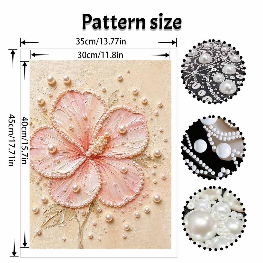 Pearl painting kit Pink Hibiscus Flower DIY handmade home decoration painting