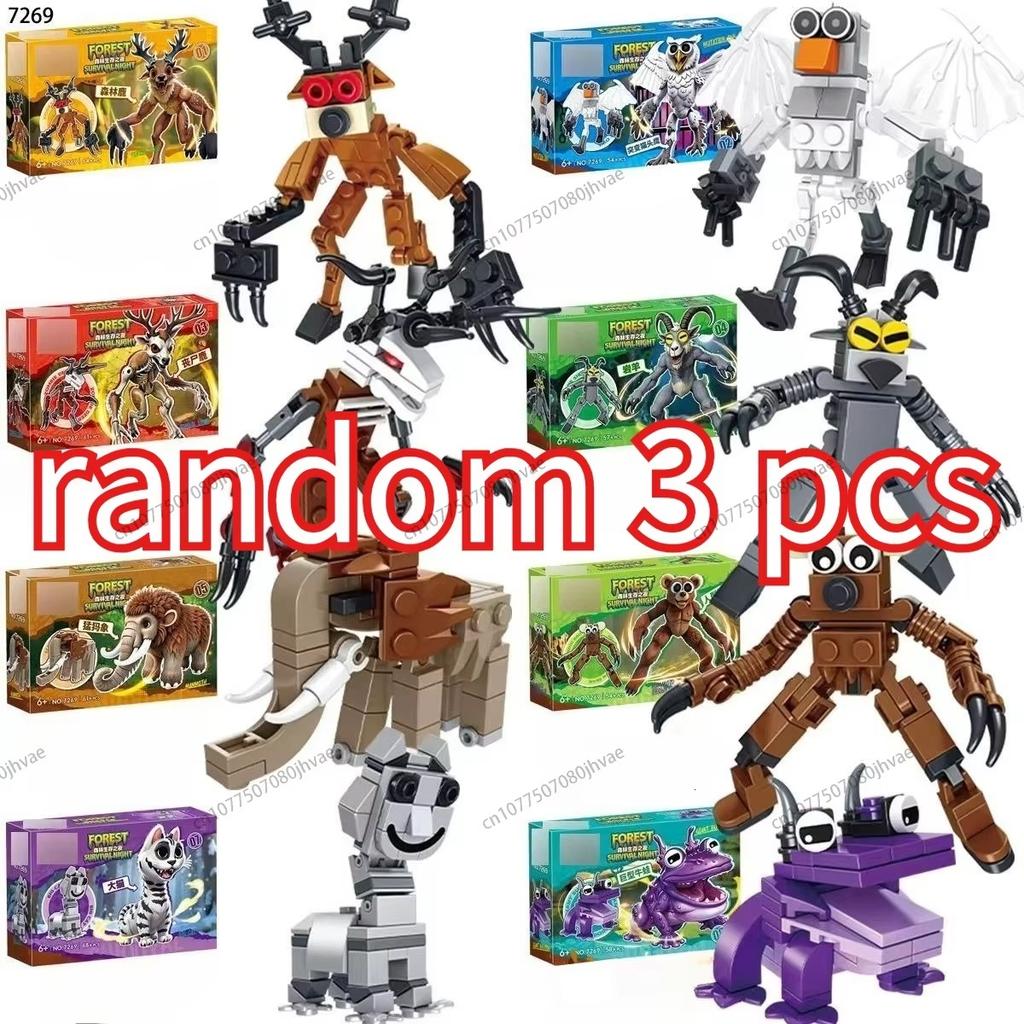 99 Ночей в Лесу Фигурки Игрушка Фигурка Строительный Блок Монстр Олень Сцена Охоты Блоки Коллекция Модель Игрушки для Детей Подарок