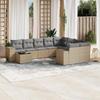 VidaXL Garden Lounge Set with Cushions 10 Pcs, Patio Sofas, Patio Furniture Set, Outdoor Furniture, Beige 3223058