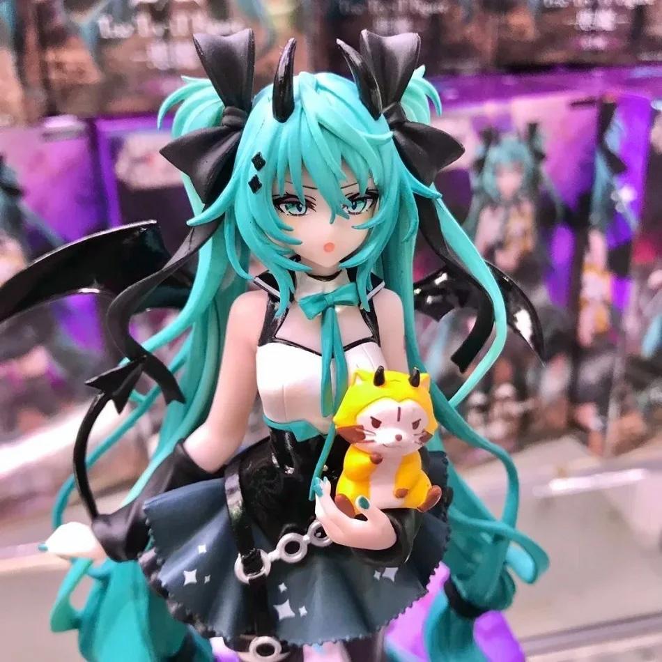 19CM New Anime Hatsune Miku Little devil raccoon Kawaii Action Figure PVC Doll Model Figure Toys Desktop Decoration Holiday Gift