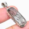 Natural Black Rutile Gemstone 925 Solid Sterling Silver Gift Pendant 1.75" C6i24