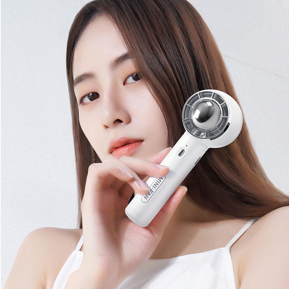 Мини-ручной электрический вентилятор 1200 мАч, перезаряжаемый, портативный, бесшумный, турбовентилятор для охлаждения воздуха, 3 регулируемые скорости ветра.