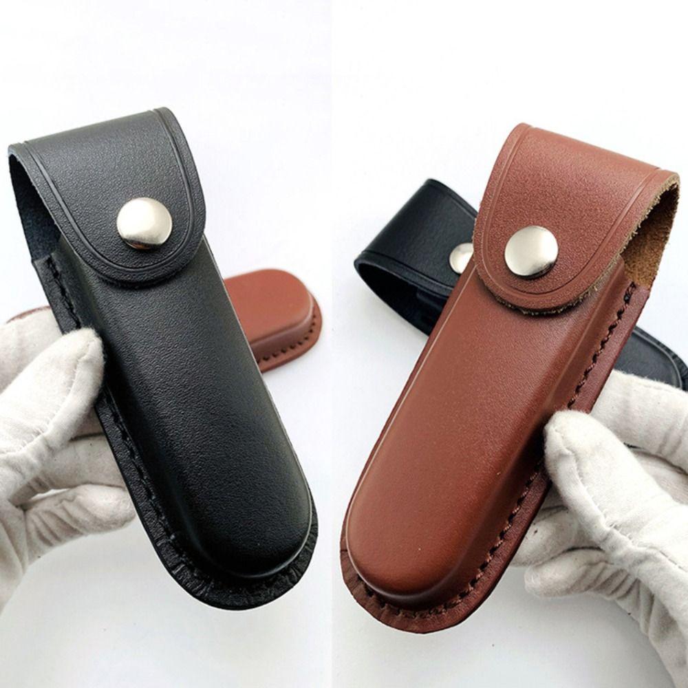 Brown Leather Leather Sheath Pocket Fixed Sheath Pouch Bag Camping Accessory