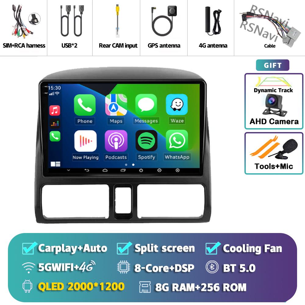 Android 14 Carplay 2DIN Car Radio Multimedia Video Player For Honda CR-V 2002 - 2005 Navigation GPS Stereo DSP 360 Camera DVD BT