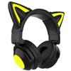 Foldable Head-mounted Cat Ear LED Glowing Gaming Headset Heavy Bass Bluetooth 5.0 Earphones True Wireless Headphone with Microphone