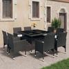 VidaXL 9-Piece Garden Dining Set Outdoor Dining Furniture Patio Furniture Terrace Wicker Resin and 3058338