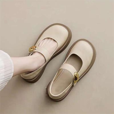 Туфли Мэри Джейн на платформе женские весенне-летние новые сандалии с юбкой одинарные туфли женские французские маленькие кожаные туфли женские