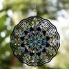 Large 3D Mandala Metal Wind Spinner - Colorful Bird Design, Outdoor Garden & Yard Art, No Battery Needed