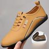 Retro Men's Shoes 2025 New Soft Soled Lightweight Leather Shoes Outdoor Anti Slip Wear Resistant Casual Shoes Driving Shoes