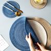 Table Placemats Round Woven Non-slip Placemat Coaster Insulation Pad Table Mats Mug Cup Pad Home Decoration Kitchen Accessories