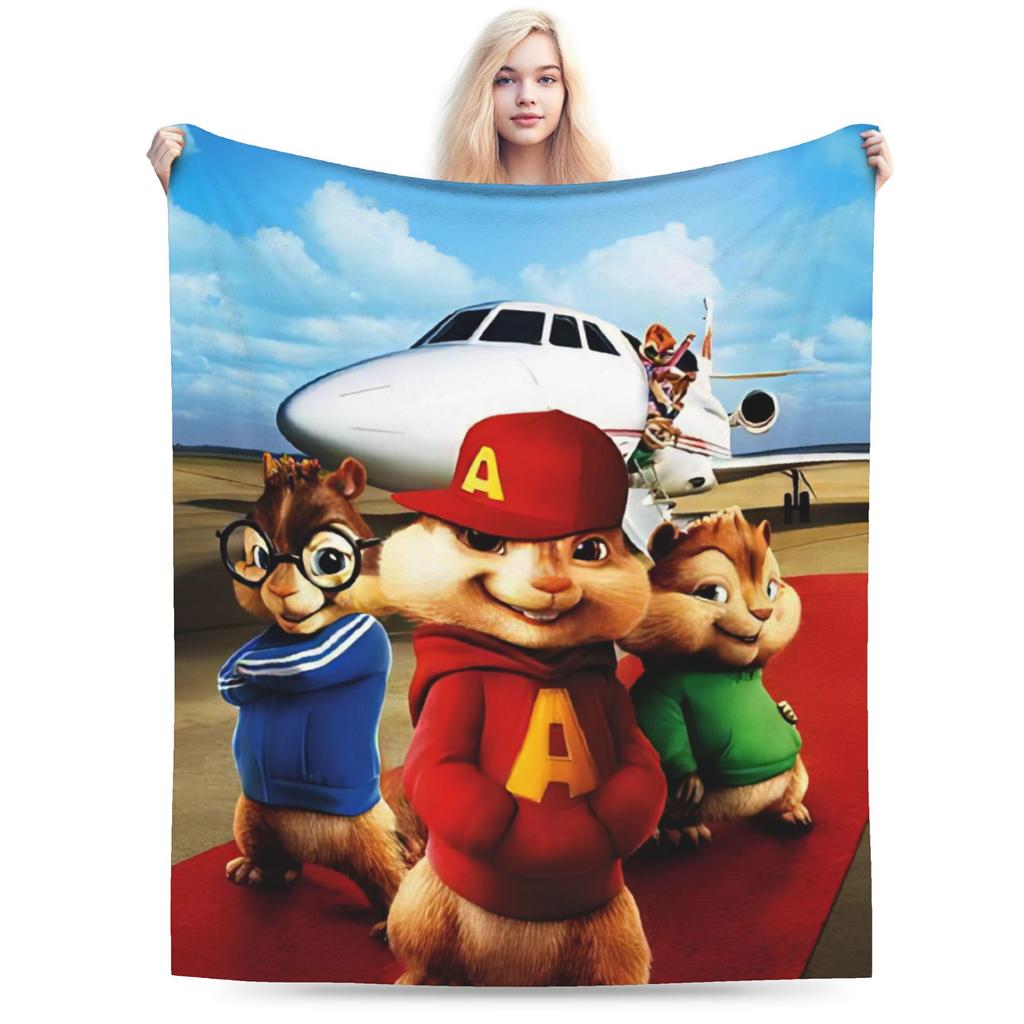 Alvin and the Chipmunks Blanket Cozy Soft Throw Blankets for Couch 50x60 Inch Multisize Plush Thin Quilt