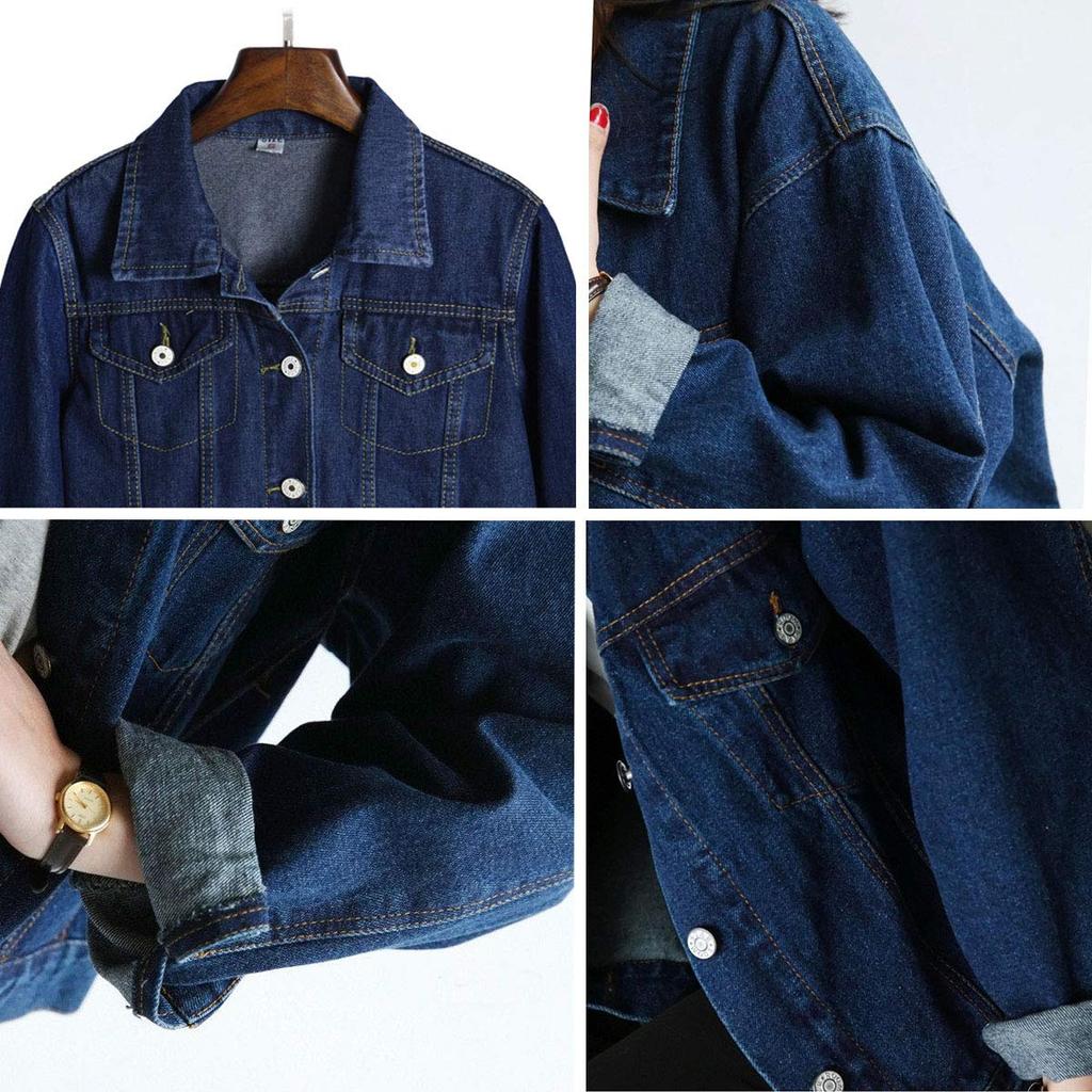 Из Денима Стильный Повседневный Удлиненный Деним Л (Сонг Сонг) Женская куртка, Верхняя одежда, Топ, Скрывающая недостатки фигуры, Стройнящая, Повседневная, Для взрослых, Для поездок, В школу,