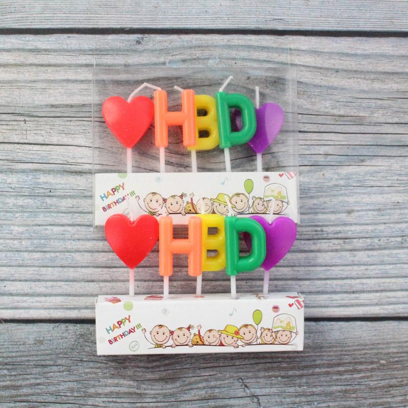 Новая Цветная Свеча с Английской Буквой HBD Креативная Вечеринка Вечеринка Выпечка Торт на День Рождения Свеча Любви