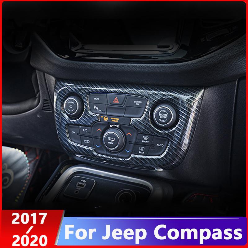 Для Jeep Compass 2017 2018 ABS Chrome Автомобильный кондиционер Панель переключателя Рамка Крышка Накладка Автомобильные аксессуары