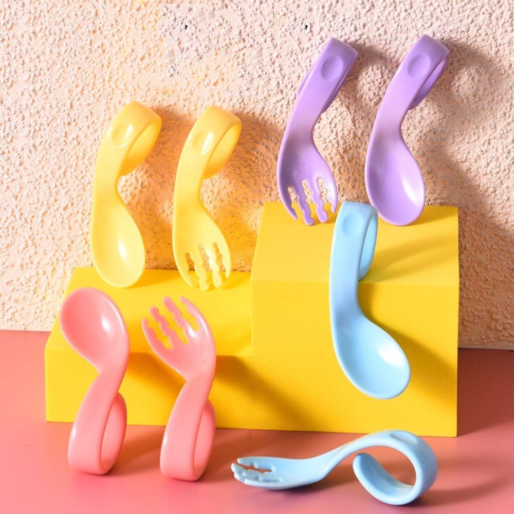 Fork Supplement Tool Children Tableware Elbow Spoon Auxiliary Spoon Baby Spoon Fork Eat Training